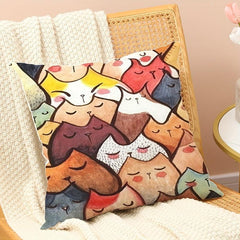 Cartoon Kitten Square Cushion Cover - Home Decor Pillowcase