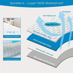 Waterproof Mattress Protector Quilted Fitted Pad Deep Pocket
