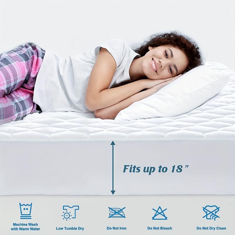 Waterproof Mattress Protector Quilted Fitted Pad Deep Pocket