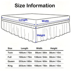 1pc Soild Bed Skirt Elastic Adjustable Bedroom Living Room Decor