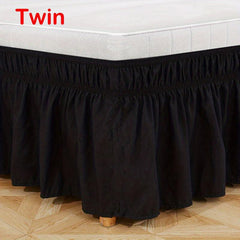 1pc Soild Bed Skirt Elastic Adjustable Bedroom Living Room Decor