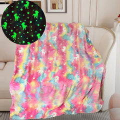 Rainbow Unicorn Glow Blanket Kids Birthday Gift