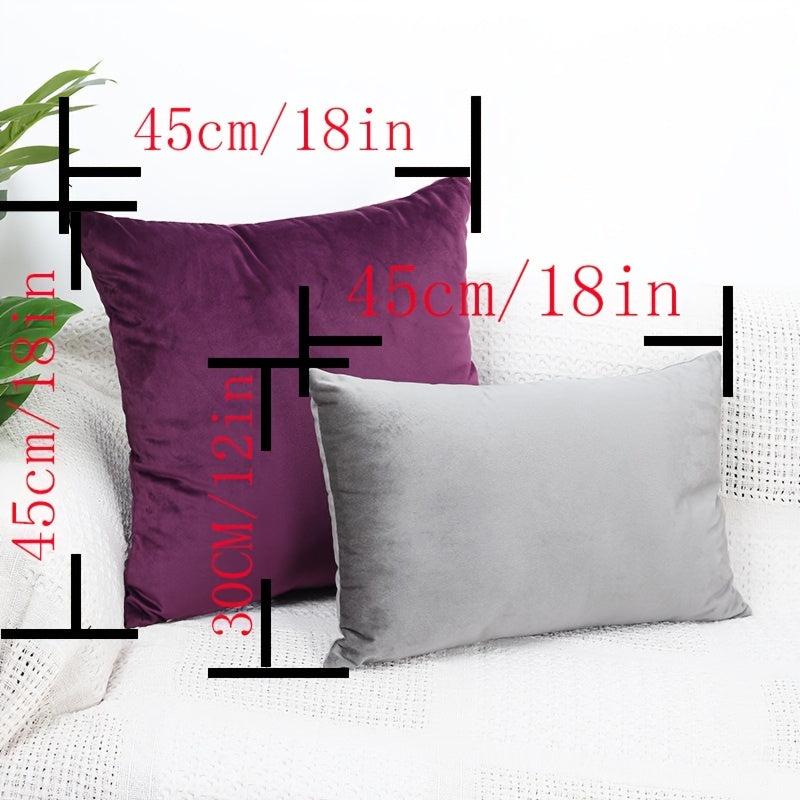 1pc Velvet Cushion Cover Solid Throw Pillow Case For Sofa Car Decor