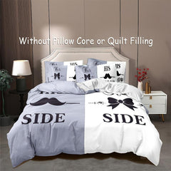 3pcs Personality Slogan Crown Duvet Cover Set
