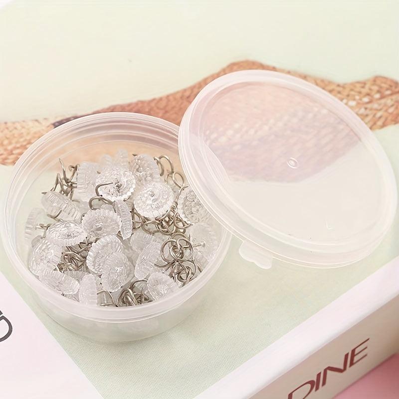 50pcs Clear Head Twisting Nails Slipcovers Fixer Anti-slip Safety