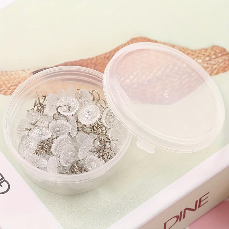 50pcs Clear Head Twisting Nails Slipcovers Fixer Anti-slip Safety