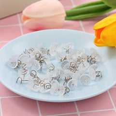 50pcs Clear Head Twisting Nails Slipcovers Fixer Anti-slip Safety
