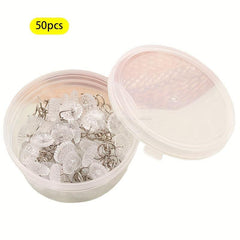 50pcs Clear Head Twisting Nails Slipcovers Fixer Anti-slip Safety