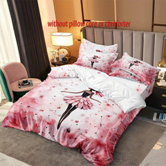 Ballet Girl Print Duvet Cover Set - Soft Comfortable Bedding for Bedroom Decor