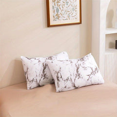 2pcs Marble Print Throw Pillow Cover Machine Washable Dorm Room Home Decor
