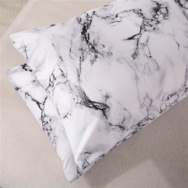 2pcs Marble Print Throw Pillow Cover Machine Washable Dorm Room Home Decor