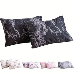 2pcs Marble Print Throw Pillow Cover Machine Washable Dorm Room Home Decor