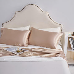 2pcs Golden Satin Pillowcase Soft Smooth for Sleep Experience