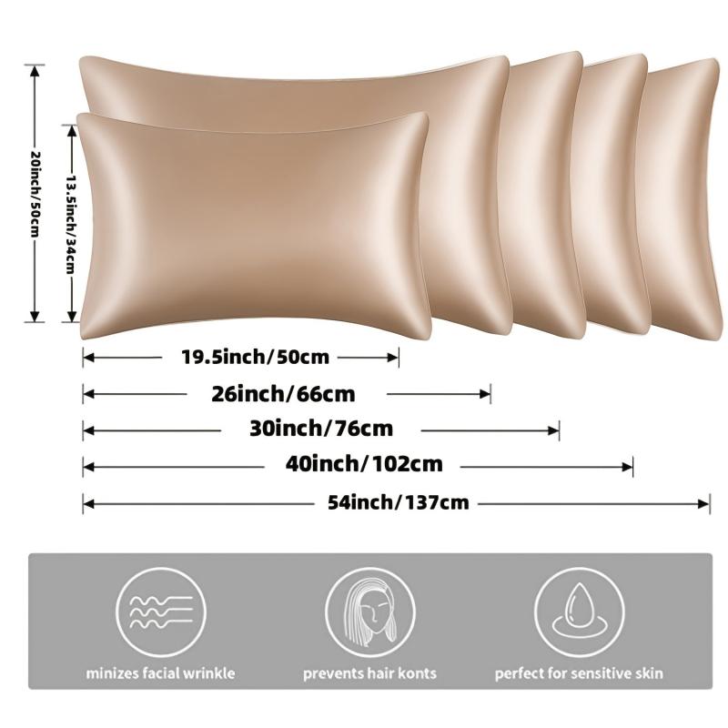 2pcs Golden Satin Pillowcase Soft Smooth for Sleep Experience