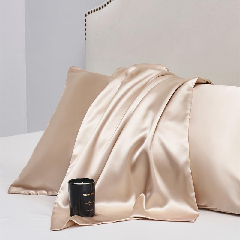 2pcs Golden Satin Pillowcase Soft Smooth for Sleep Experience