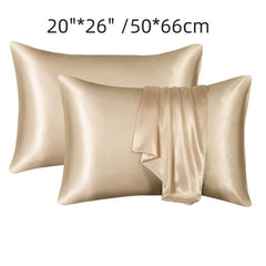 2pcs Golden Satin Pillowcase Soft Smooth for Sleep Experience
