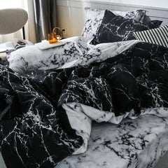 Brushed Marble Pattern Duvet Cover Set 2/3pcs Soft Bedding