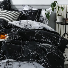 Brushed Marble Pattern Duvet Cover Set 2/3pcs Soft Bedding