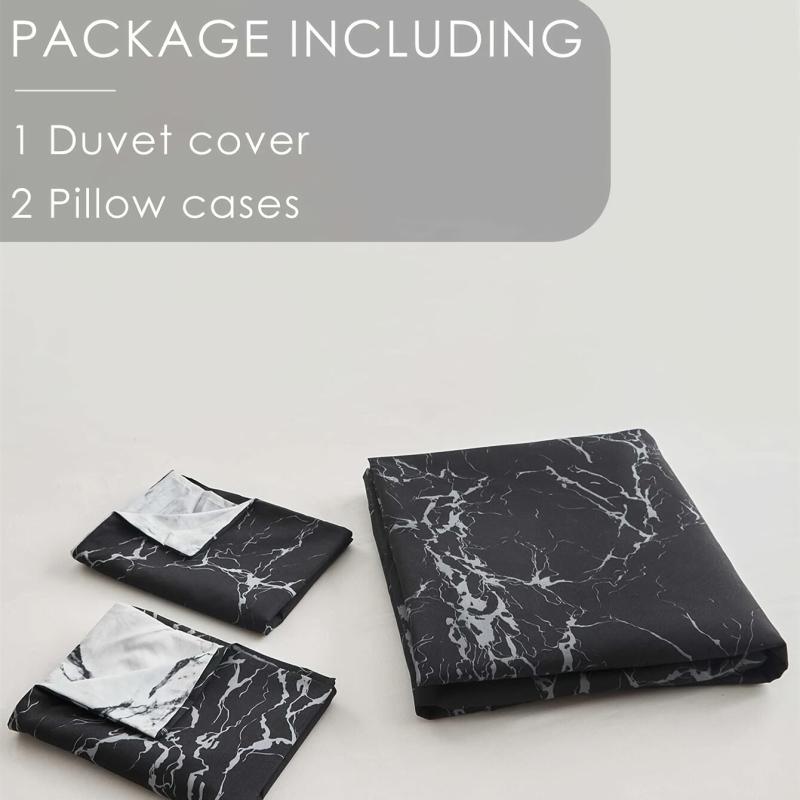 Brushed Marble Pattern Duvet Cover Set 2/3pcs Soft Bedding