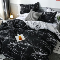 Brushed Marble Pattern Duvet Cover Set 2/3pcs Soft Bedding