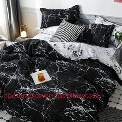 Brushed Marble Pattern Duvet Cover Set 2/3pcs Soft Bedding