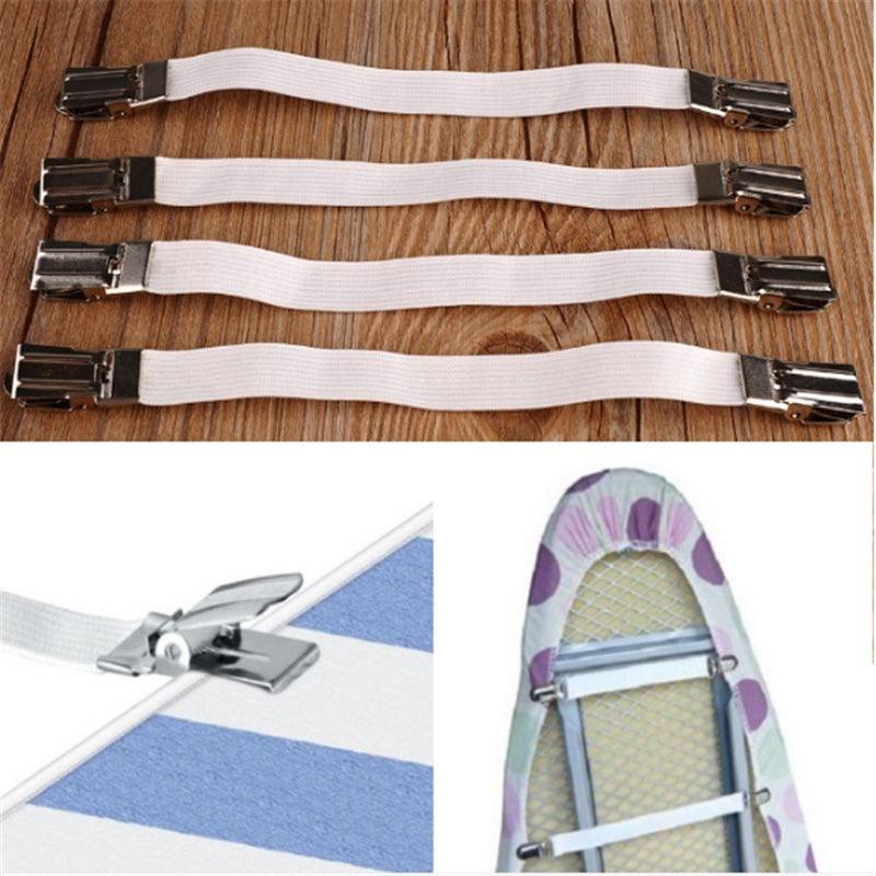 4pcs Bed Sheet Fixers Tablecloth Fixing Belt Anti-slip Sheet Buckles
