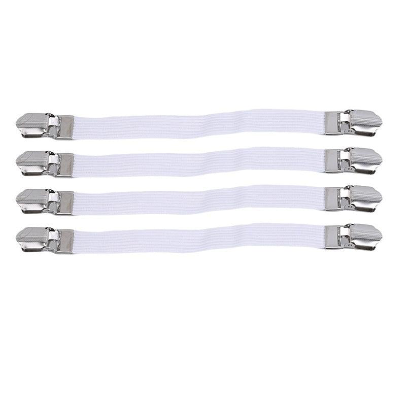 4pcs Bed Sheet Fixers Tablecloth Fixing Belt Anti-slip Sheet Buckles