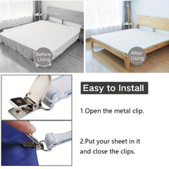 4pcs Non Slip Bed Sheet Clips Adjustable Fastener Belts for Secure Holding