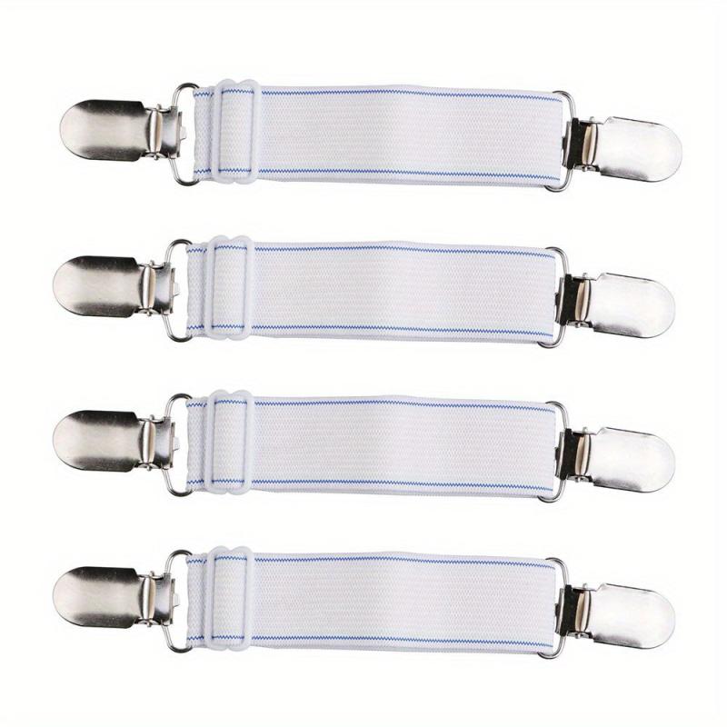 4pcs Non Slip Bed Sheet Clips Adjustable Fastener Belts for Secure Holding