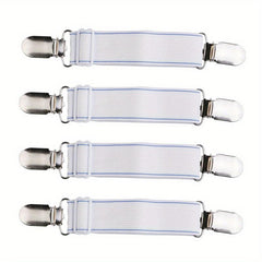 4pcs Non Slip Bed Sheet Clips Adjustable Fastener Belts for Secure Holding