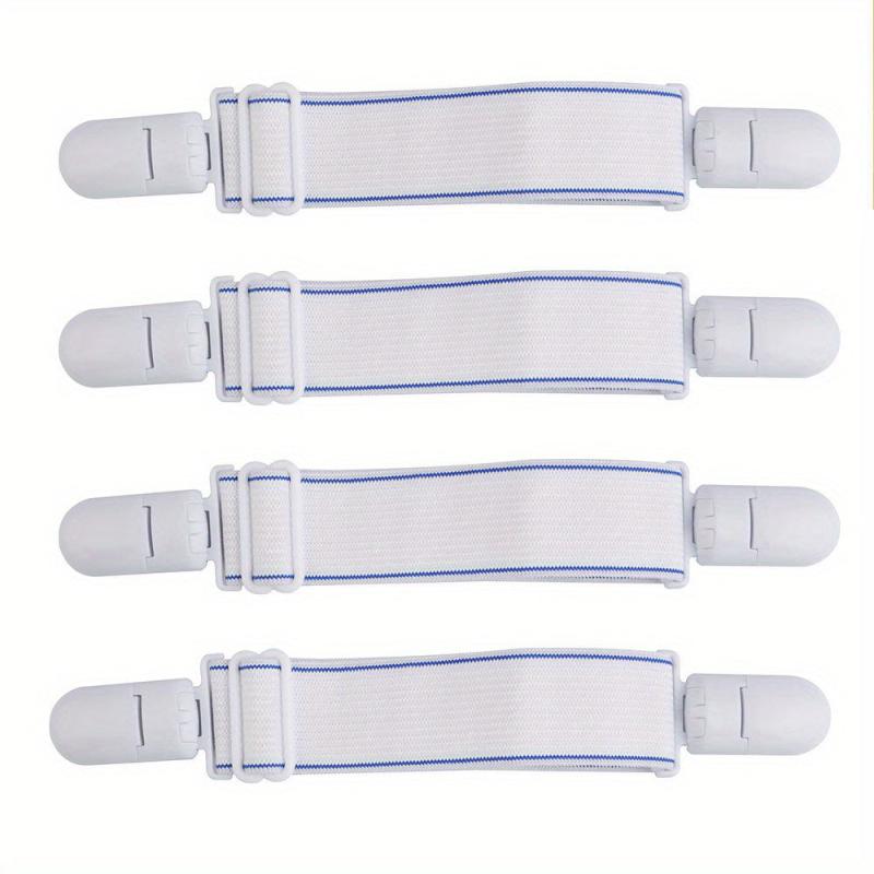 4pcs Non Slip Bed Sheet Clips Adjustable Fastener Belts for Secure Holding