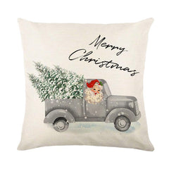 Christmas Pillow Covers Home Noel Truck Christmas Tree Winter Holiday Throw Pln