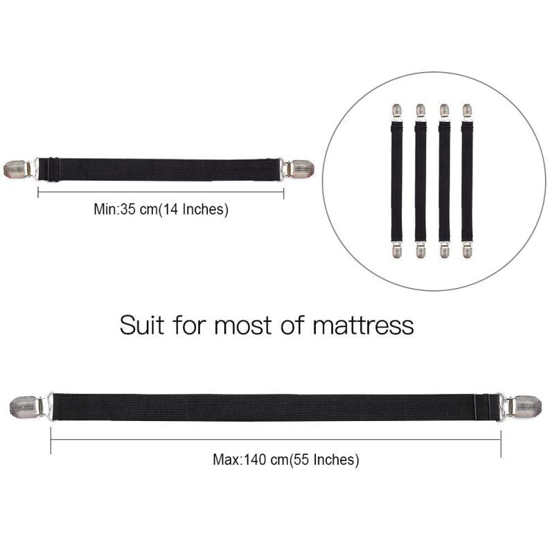 4pcs Bed Sheet Clips Corner Bands Suspenders For Fitted Sheets Mattress