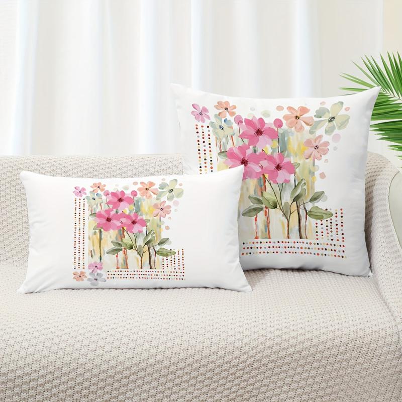 Flower Print Throw Pillow Covers Home Decor