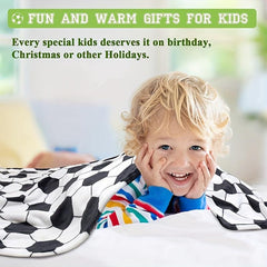 Kids Soccer Throw Blanket - Soft and Cozy for Boys and Girls