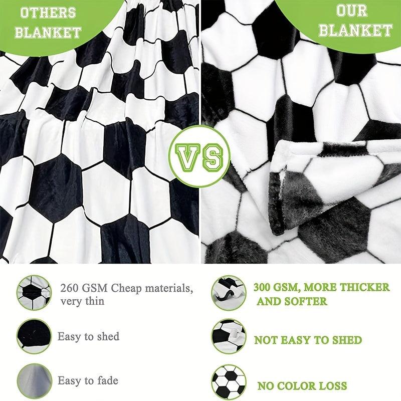 Kids Soccer Throw Blanket - Soft and Cozy for Boys and Girls