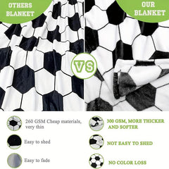 Kids Soccer Throw Blanket - Soft and Cozy for Boys and Girls
