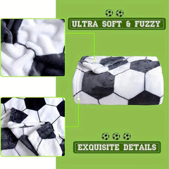 Kids Soccer Throw Blanket - Soft and Cozy for Boys and Girls