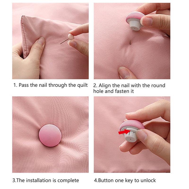 16pcs Mushroom Pattern Quilt Fixers Bed Sheet Quilt Anti-slip Buckles