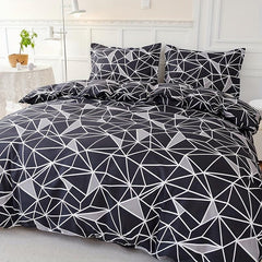 3pcs Geometric Print Bedding Set Soft Duvet Cover Gift