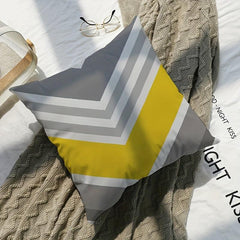 Yellow Gray Arrow Plush Pillow Soft Comfortable Sofa Bedroom Decor