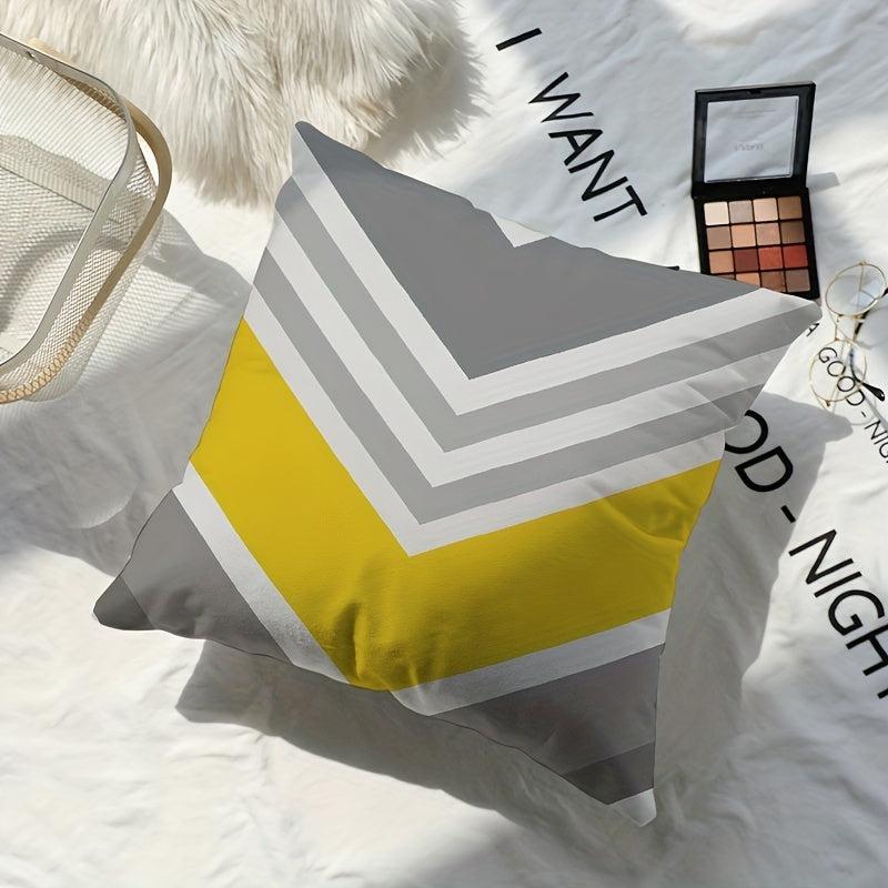 Yellow Gray Arrow Plush Pillow Soft Comfortable Sofa Bedroom Decor