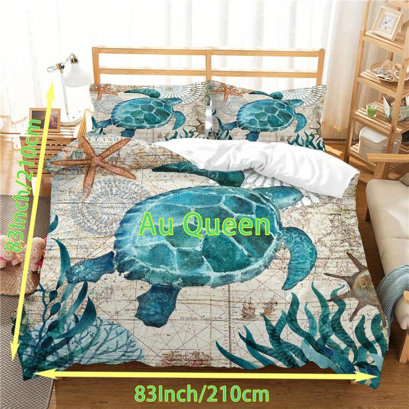Soft Turtle Pattern Duvet Cover Set - 3pcs