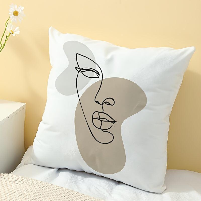 Soft Printed Pillow for Home Decor, Comfortable Square Cushion
