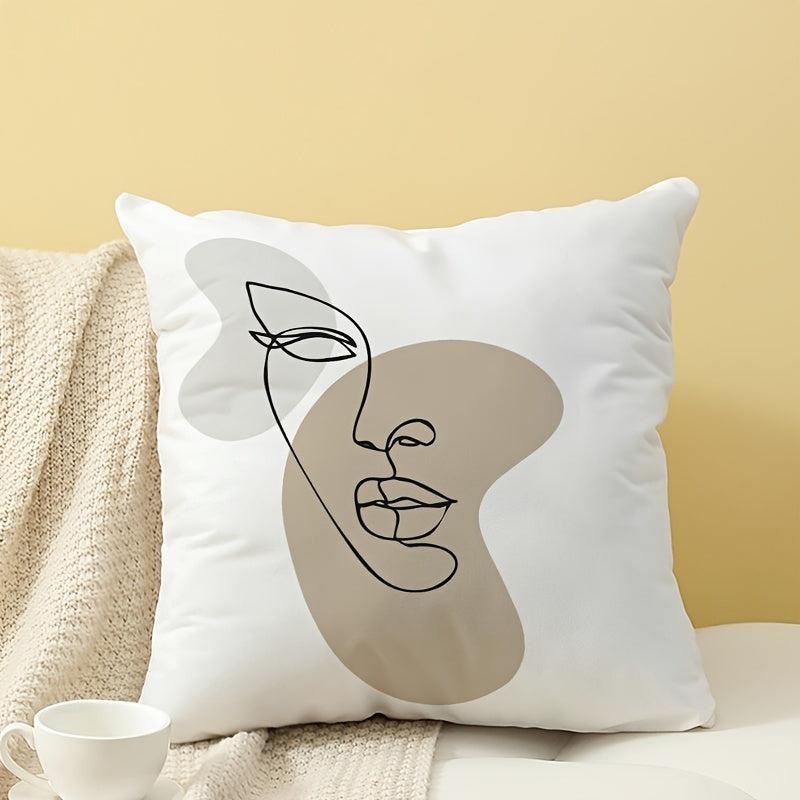 Soft Printed Pillow for Home Decor, Comfortable Square Cushion