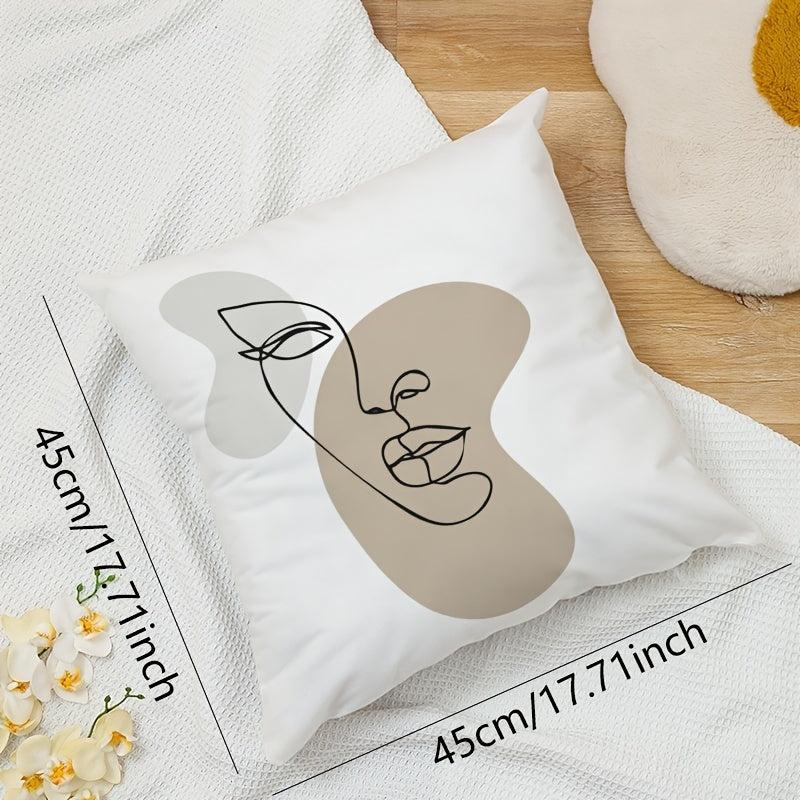 Soft Printed Pillow for Home Decor, Comfortable Square Cushion