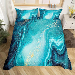3pc Abstract Marble Duvet Cover Set - Bedroom & Guest Room