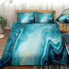 3pc Abstract Marble Duvet Cover Set - Bedroom & Guest Room