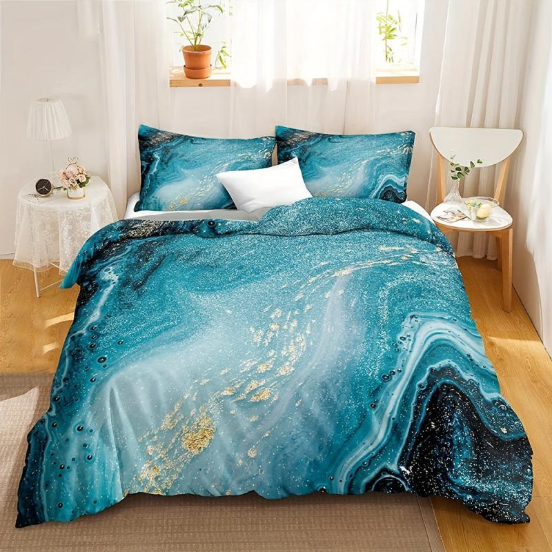 3pc Abstract Marble Duvet Cover Set - Bedroom & Guest Room