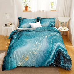 3pc Abstract Marble Duvet Cover Set - Bedroom & Guest Room